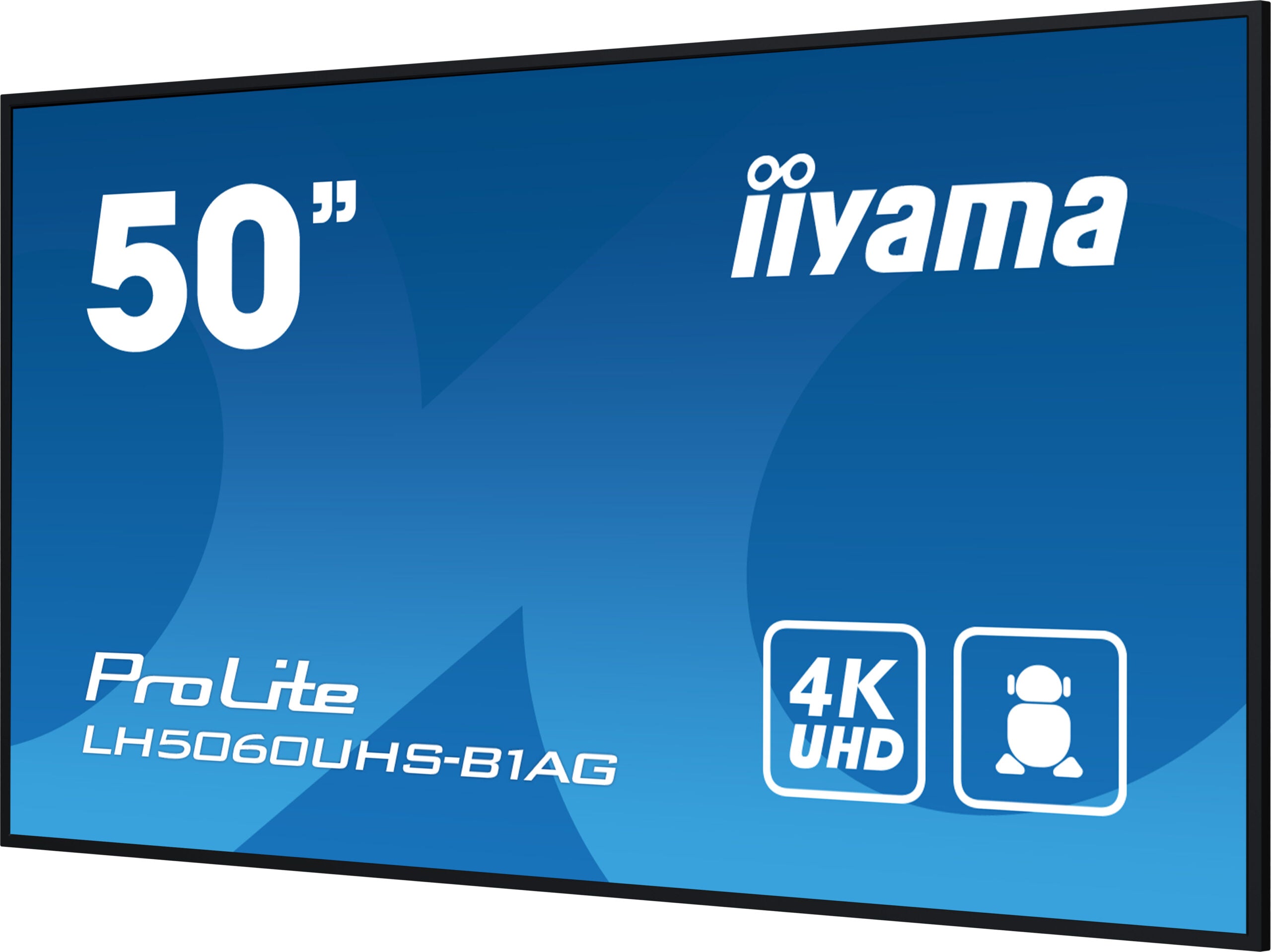 IIYAMA LFD LH5060UHS-B1AG 50" 4K UHD professional digital signage 3840x2160 16:9 500 cd/m2 1200:1 8ms Android 11 OS, iiSignage2, FailOver, EShare landscape, portrait "LH5060UHS-B1AG"