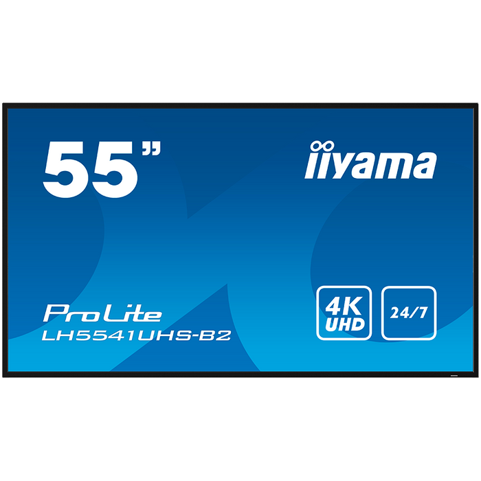 55IN 3840X2160 4K UHD IPS 1 HAZ/VGA HDMI 500CD/QM MEDIA PLAY USB "LH5541UHS-B2"