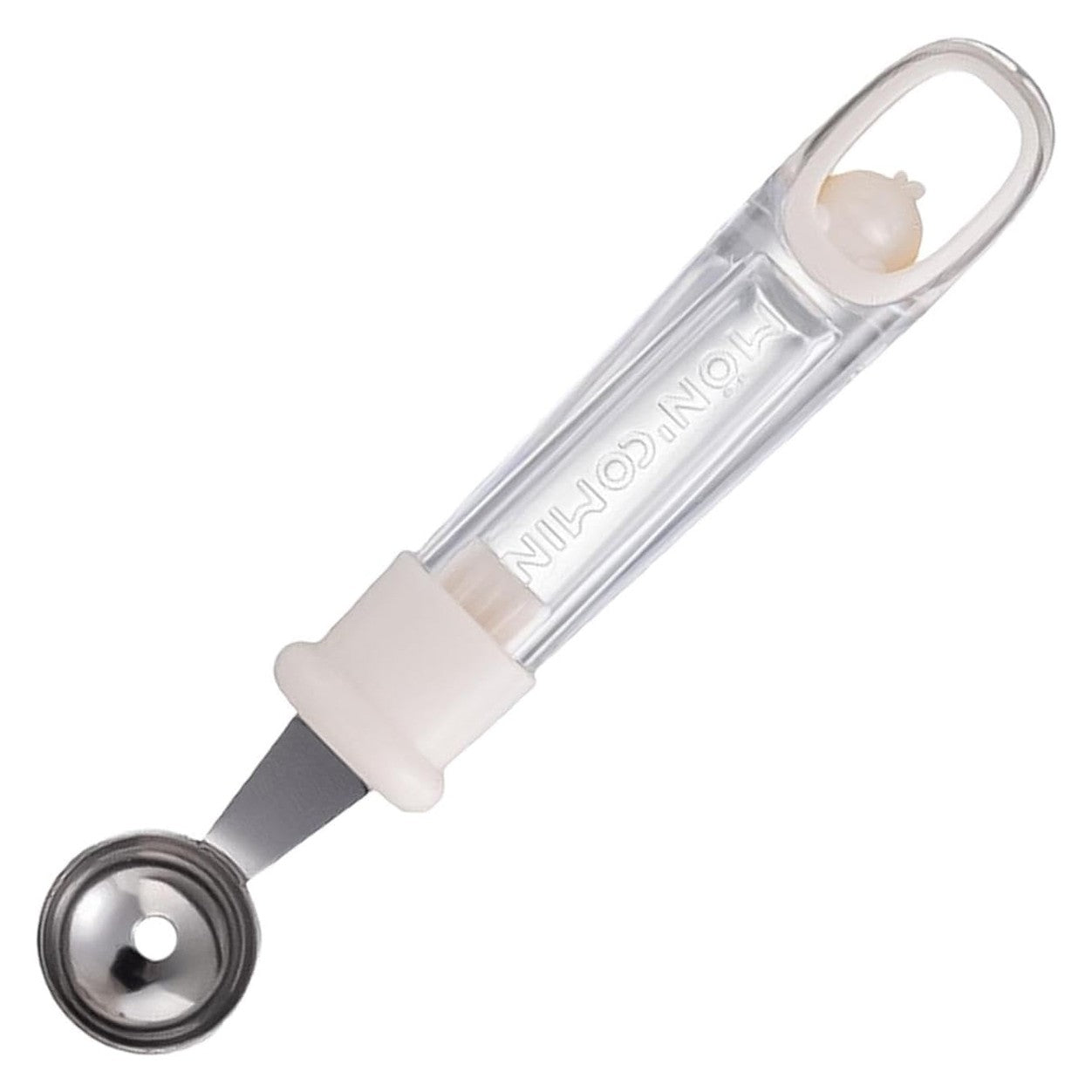 Lingura pentru Bile de Fructe, Scobitor Fructe, Ustensila Multifunctionala pentru Fructe, Accesoriu de Bucatarie, Lingura Antialunecare pentru Salata de Fructe, 17.6 x 2.9 cm, Bej
