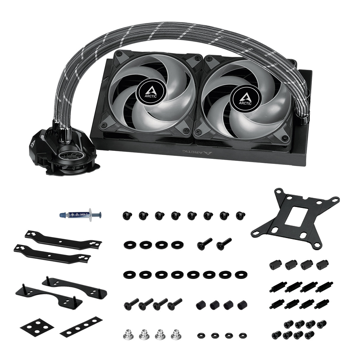 COOLER Arctic "Liquid Freezer III Pro 240 ARGB", skt. LGA1851, LGA 1700, AM4, AM5, racire cu lichid, 2 x 120mm P12 Pro, 600 - 3000 RPM, ARGB adresabil, negru "ACFRE00182A"