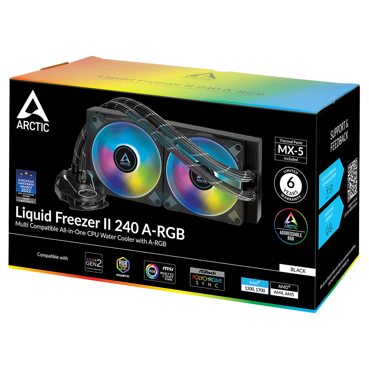 COOLER Arctic "Liquid Freezer III Pro 240 ARGB", skt. LGA1851, LGA 1700, AM4, AM5, racire cu lichid, 2 x 120mm P12 Pro, 600 - 3000 RPM, ARGB adresabil, negru "ACFRE00182A"