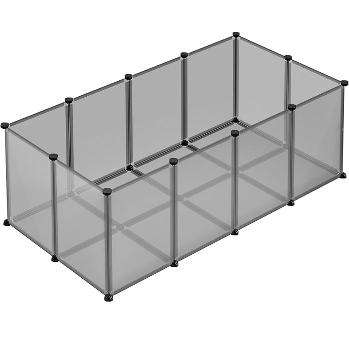 SONGMICS Tarc modular pentru animale mici, ABS, configurabil, 125x63x42 cm, gri - BazarOltenia