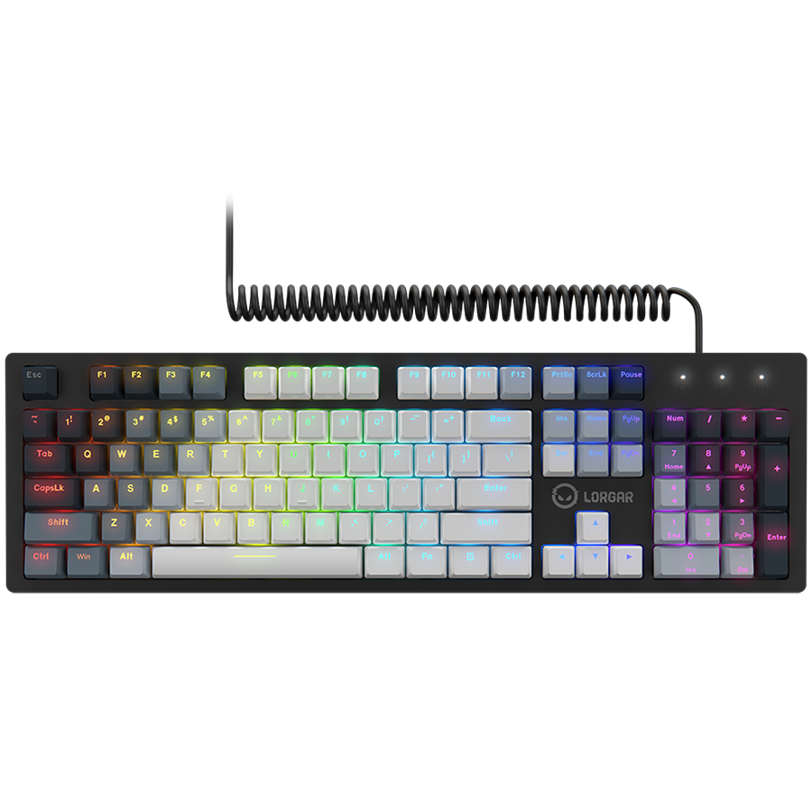 LORGAR Azar 514, Wired mechanical gaming keyboard, RGB backlight, keys number: 104, 50M clicks, linear dream switches, spring cable up to 3.4m, EN layout "LRG-GK514W-US"