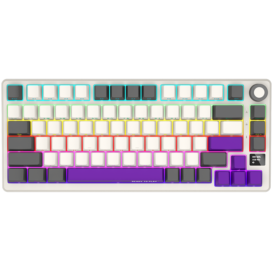 LORGAR KBP7075W, Wireless 75% Mechanical Gaming Keyboard Pro, Beige, EN layout "LRG-KBP7075W-RT-US"