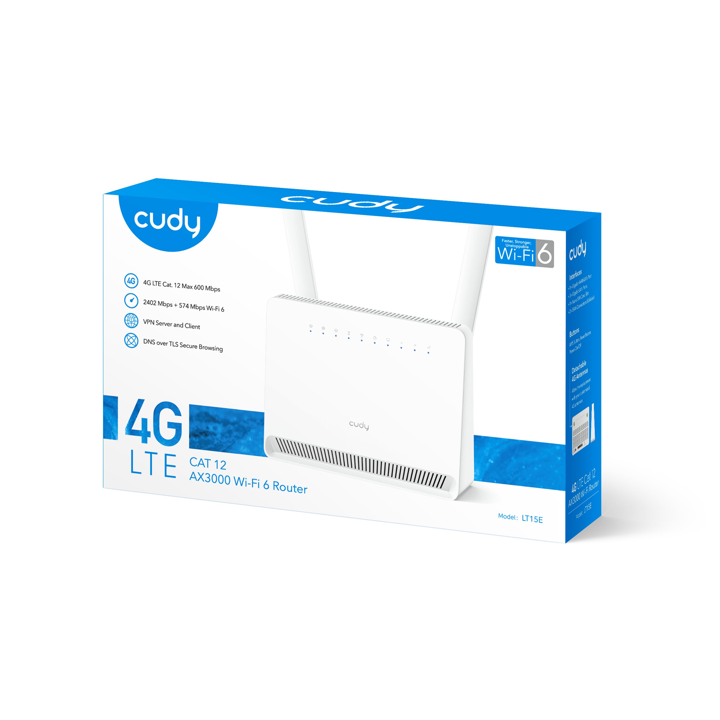 Cudy AX3000 Wi-Fi 6 Mesh 4G LTE-Cat12 Gigabit Router "LT15E"