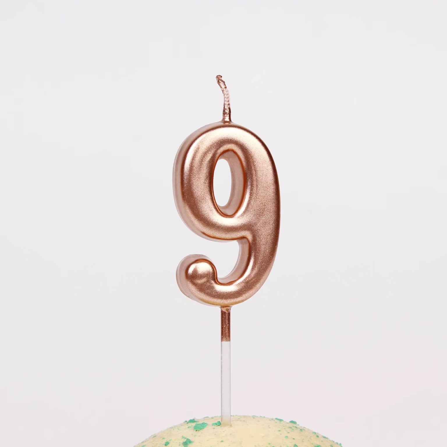 Lumanare de Tort, Model Cifra 9, Party, 4.5 x 2.5 cm, din Parafina, Rose Gold