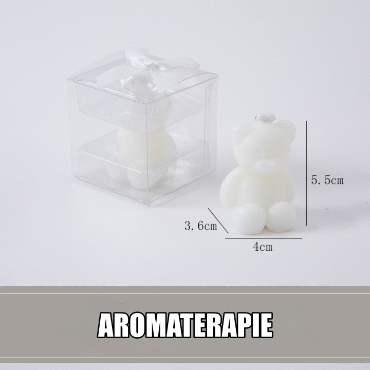 Lumanare Parfumata, Flippy, Model Ursulet, Alba, Aromaterapie, 5.5x3.6x4 cm