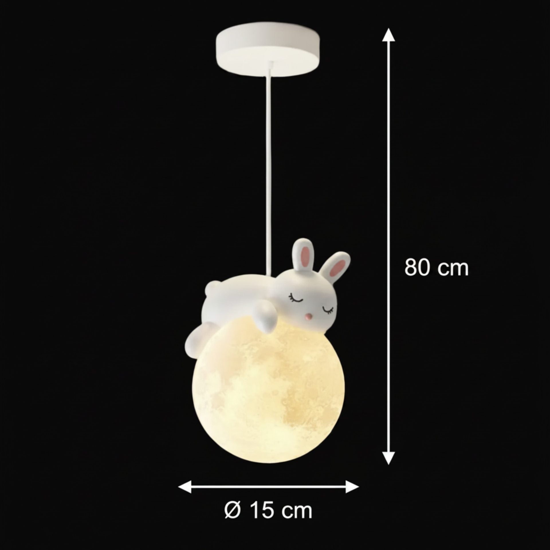 Lustra BUNNY, 1xE27, D15 cm, Metal Rasina, Alb