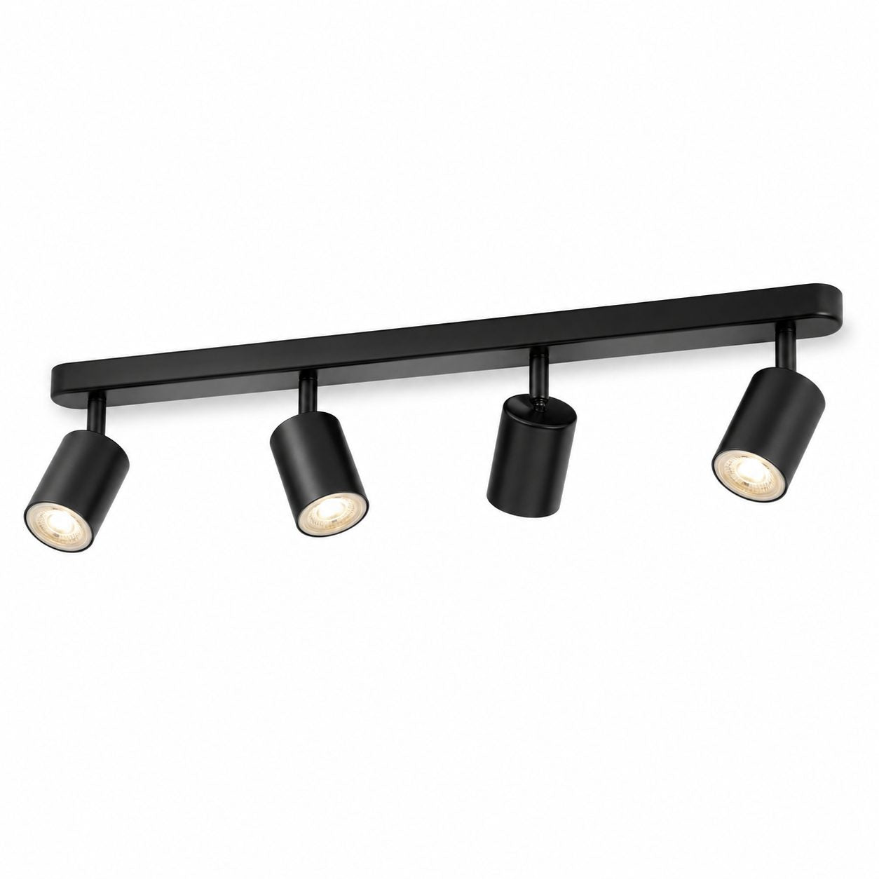 Lustra Clasica Moderna Joom, Proiector Liniar cu 4 Spoturi Orientabile, Soclu GU10, Metal Negru Mat, 54 cm, Becuri Neincluse