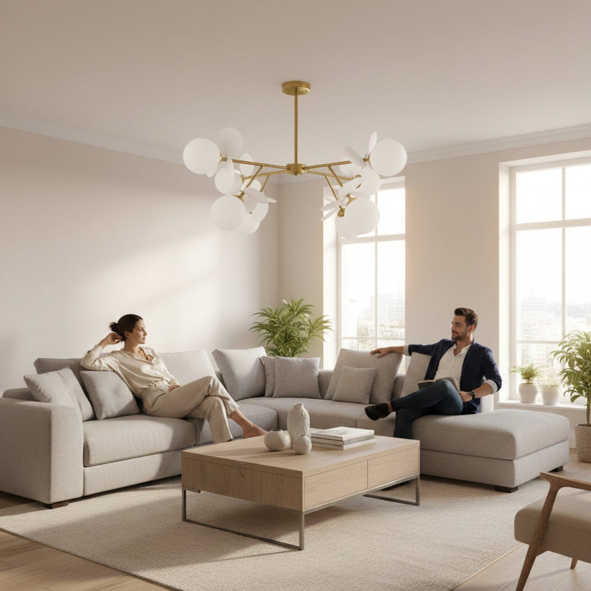 Lustra cu bec moderna SVEN, Ø73cm,8x G9, Auriu, Metal