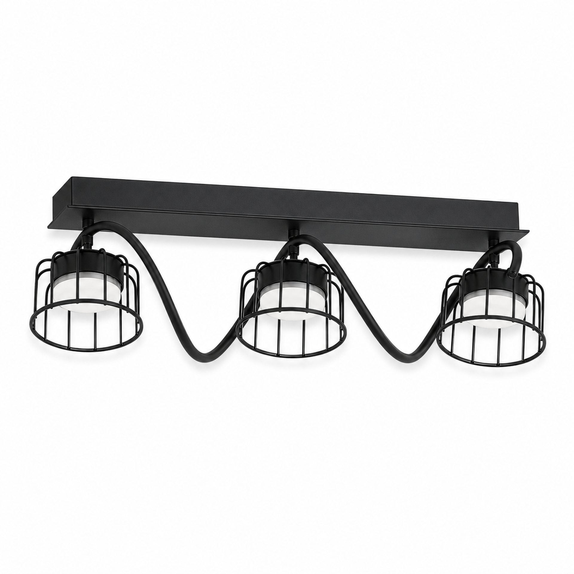 Lustra EPS, 3xGX53, 61x15cm, Metal si Plastic, Negru