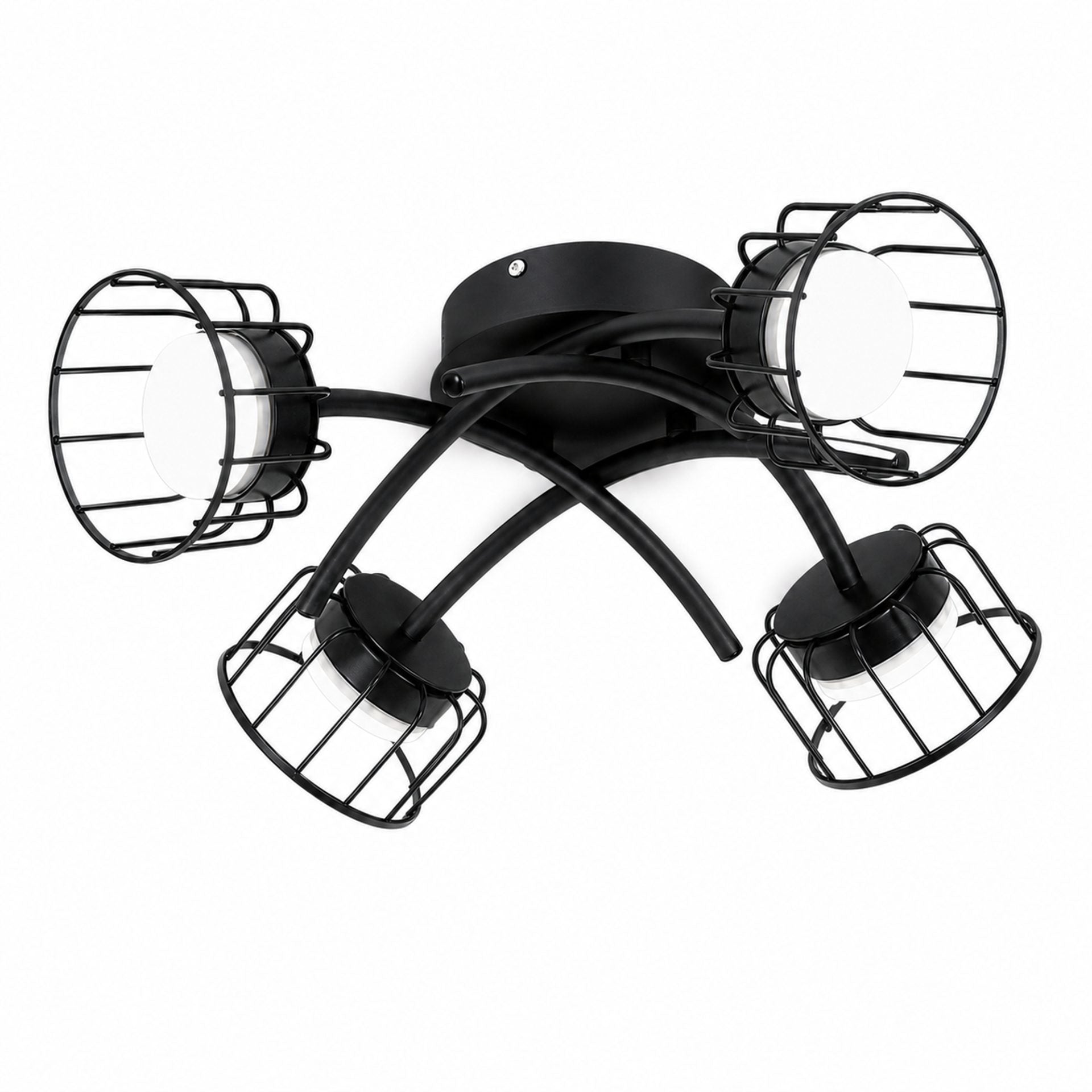Lustra EPS, 4xGX53, D57cm, Metal si Plastic, Negru