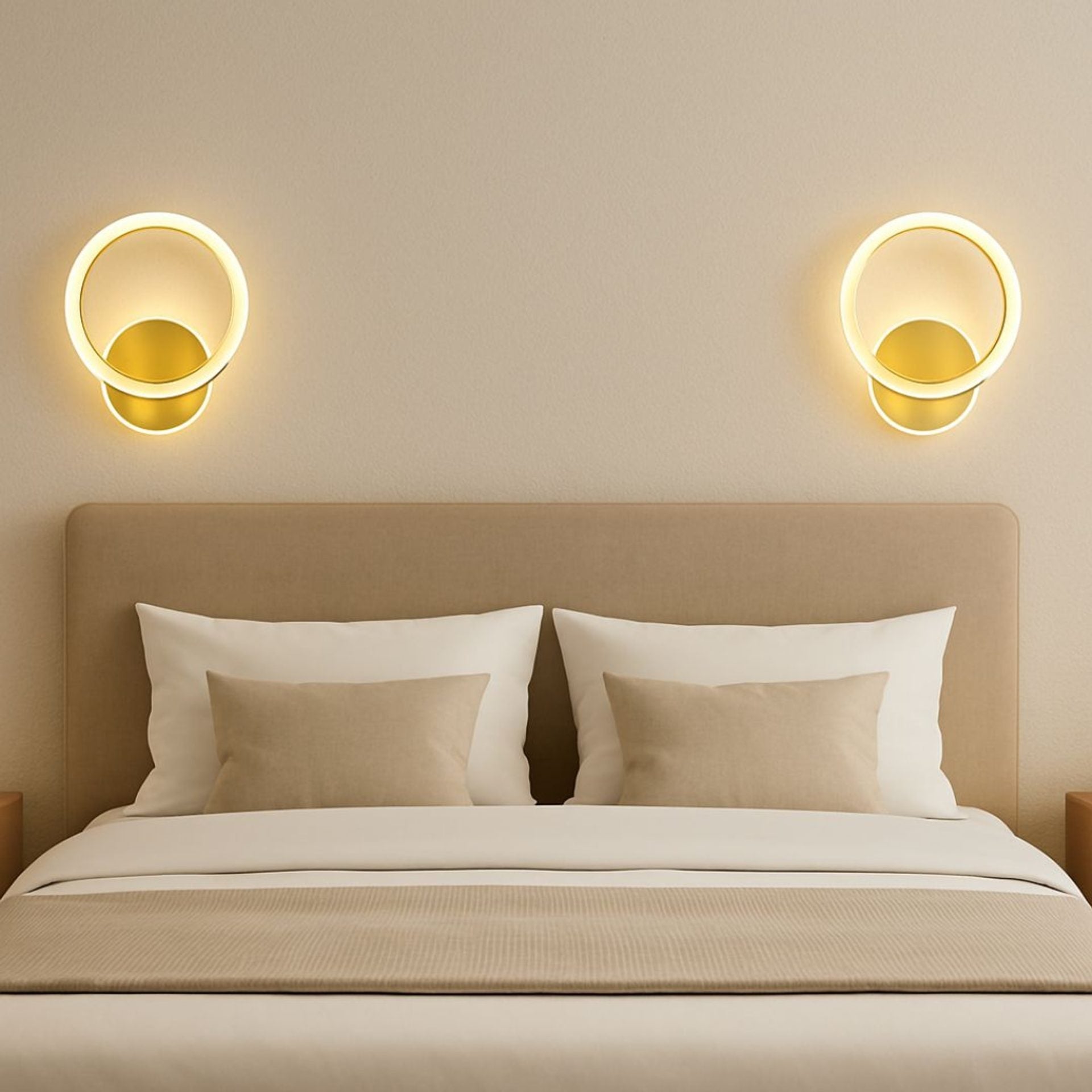 Lustra LED Aplicata cu Telecomanda, Dario, 33W, Lumina Rece/Calda/Neutra, Auriu