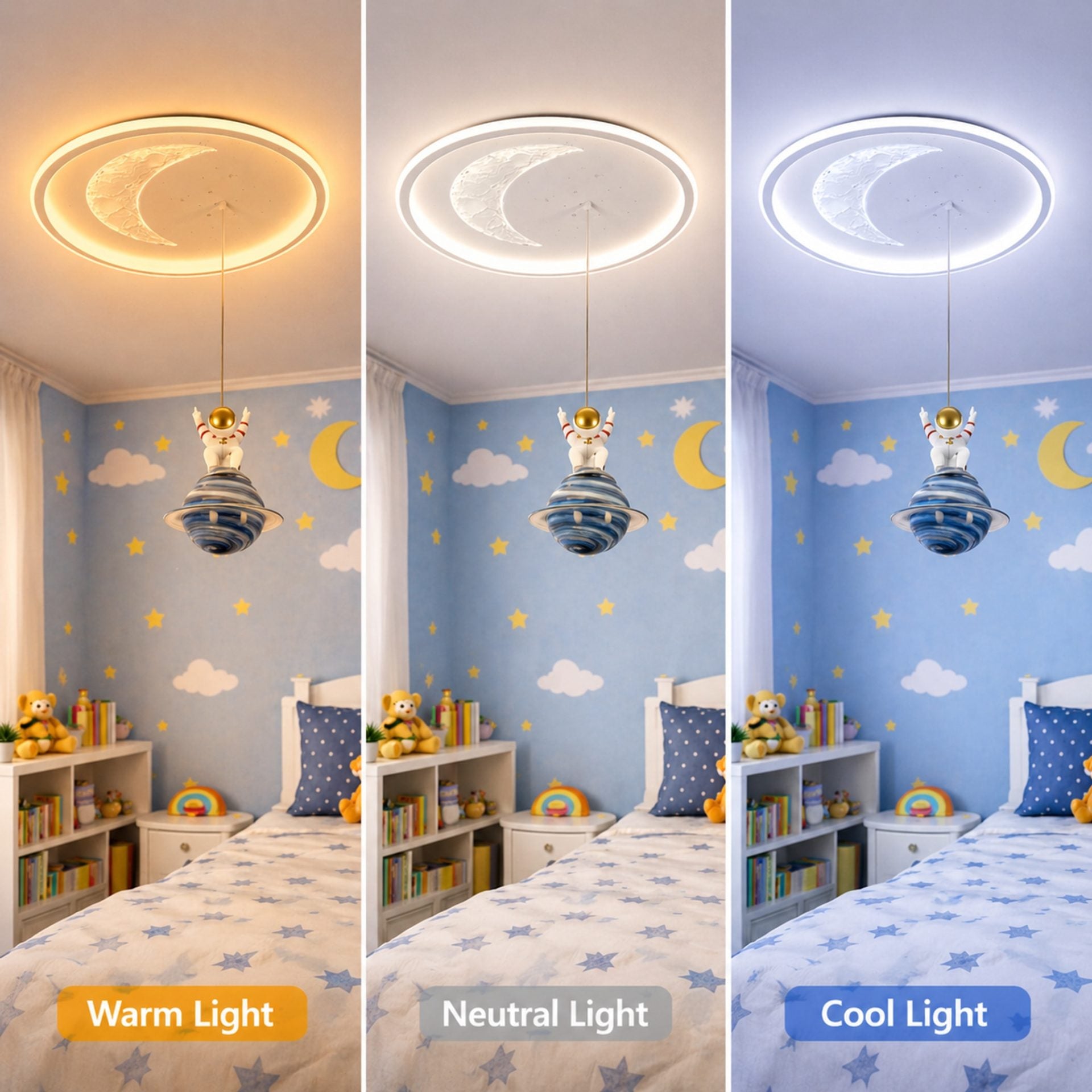 Lustra LED ASTRONAUT 80W, lumina Rece/Calda/Neutra, Alb