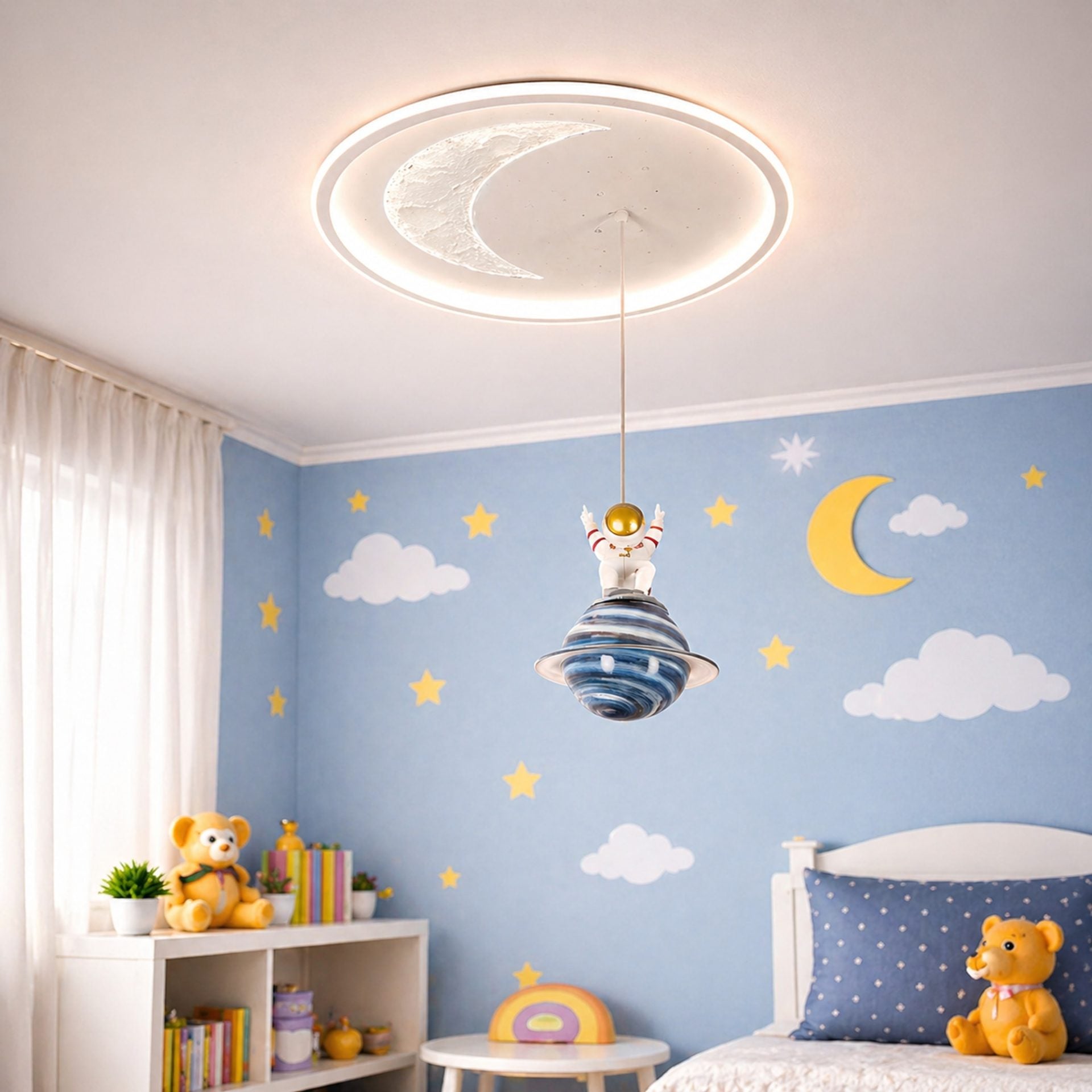 Lustra LED ASTRONAUT 80W, lumina Rece/Calda/Neutra, Alb