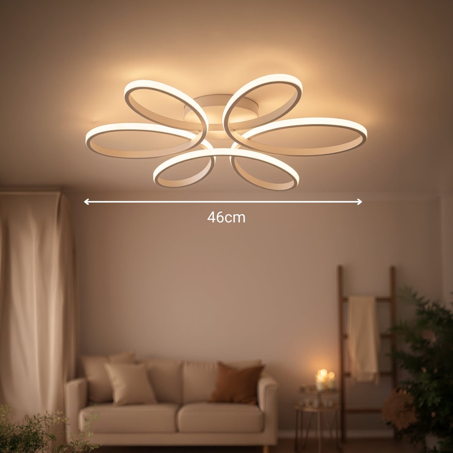 Lustra LED cu telecomanda ELIZA, 63W, lumina Rece/Calda/Neutra, Dimabila, Alb