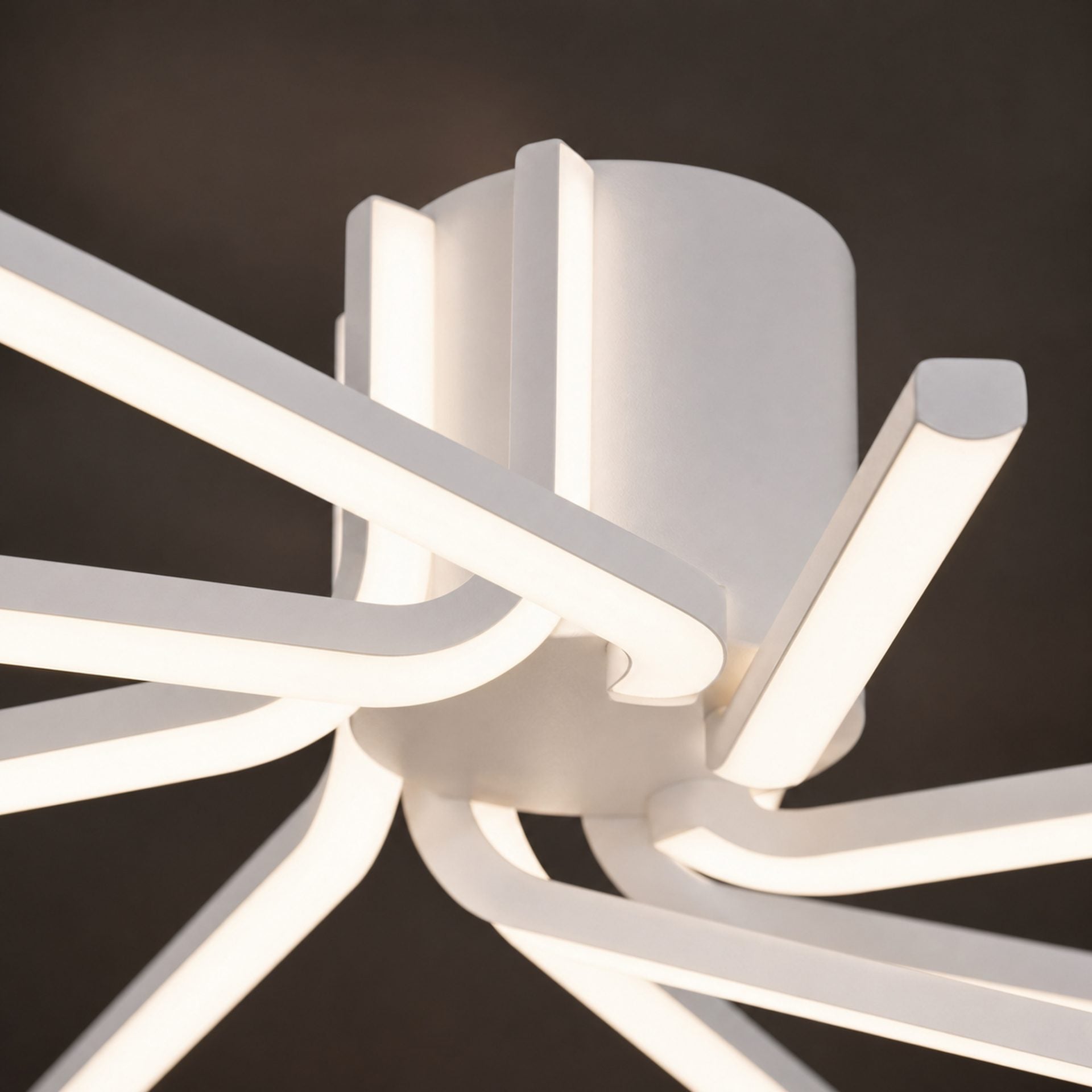 Lustra LED cu telecomanda IBANE, 8 surse, 3000K/4000K/6000K, 128W, Metal si Silicon, Alb