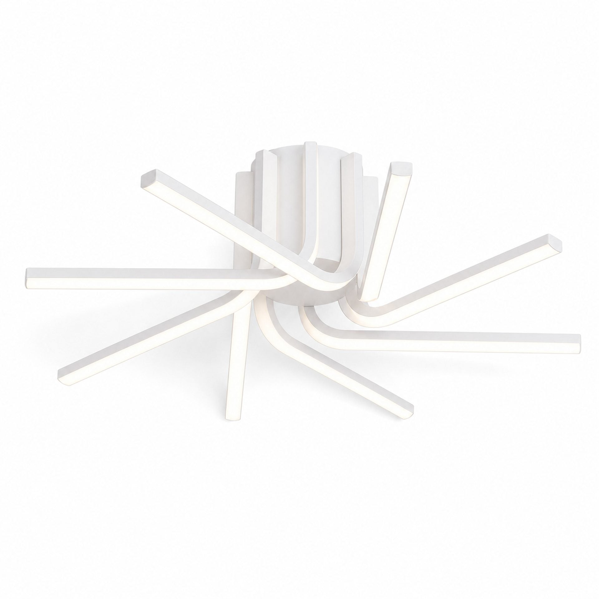 Lustra LED cu telecomanda IBANE, 8 surse, 3000K/4000K/6000K, 128W, Metal si Silicon, Alb