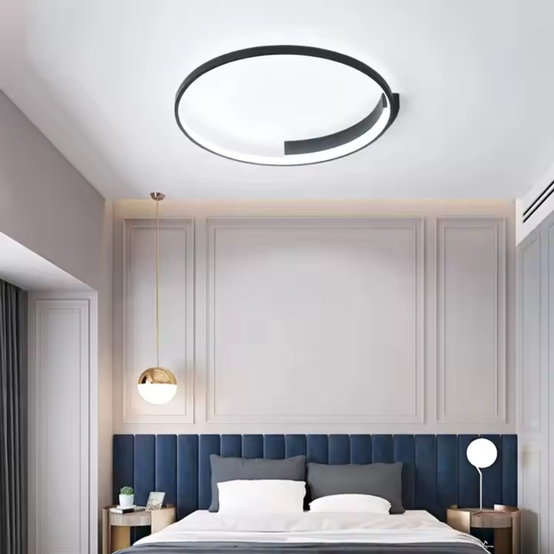 Lustra LED cu telecomanda LETIZIA 34W, Rotunda, lumina Rece/Calda/Neutra, Dimabila, Negru