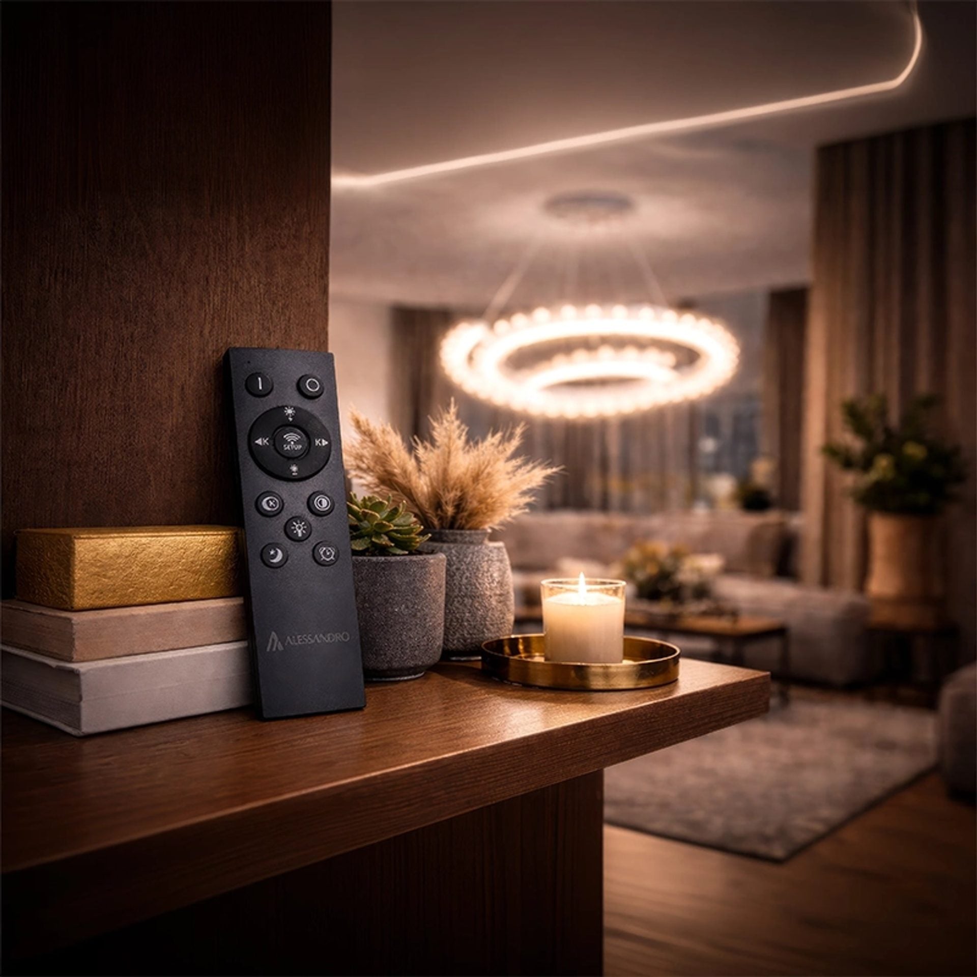 Lustra LED cu Telecomanda LT188WH, Cristal si Metal, 40W, Dimabila, Inaltime Reglabila, Lumina Rece/Calda/Neutra, Iluminat Luxos