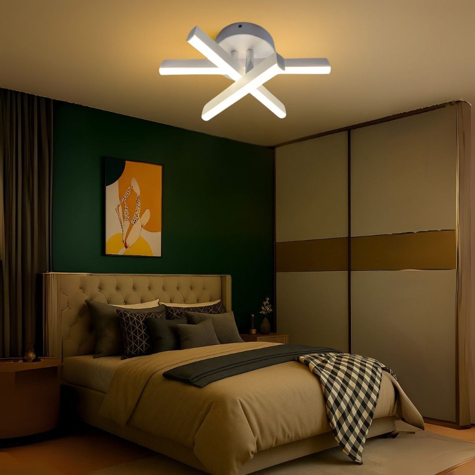 Lustra LED Diego, 26W, Alb, Metal, Lumina Rece/Calda/Neutra