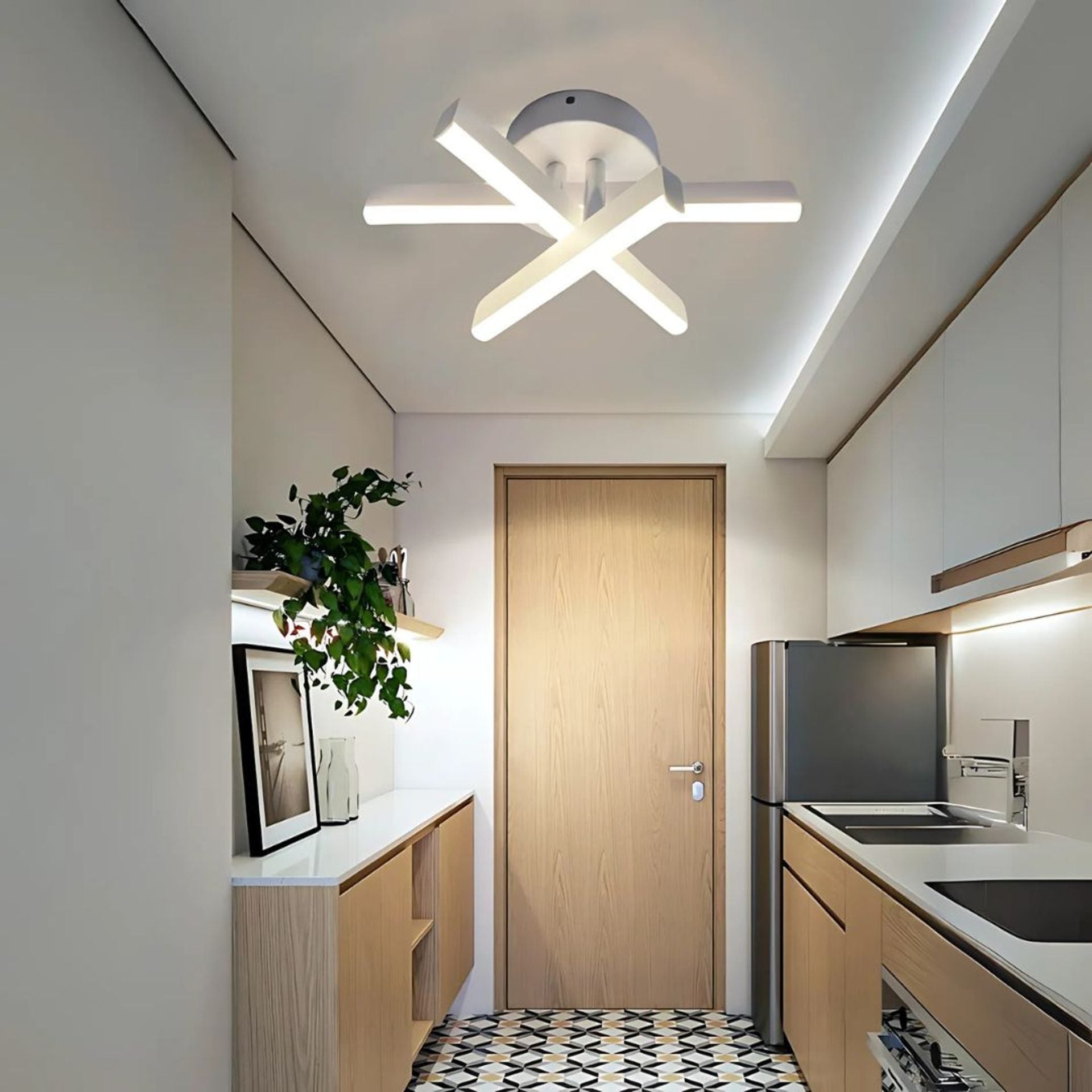 Lustra LED Diego, 26W, Alb, Metal, Lumina Rece/Calda/Neutra