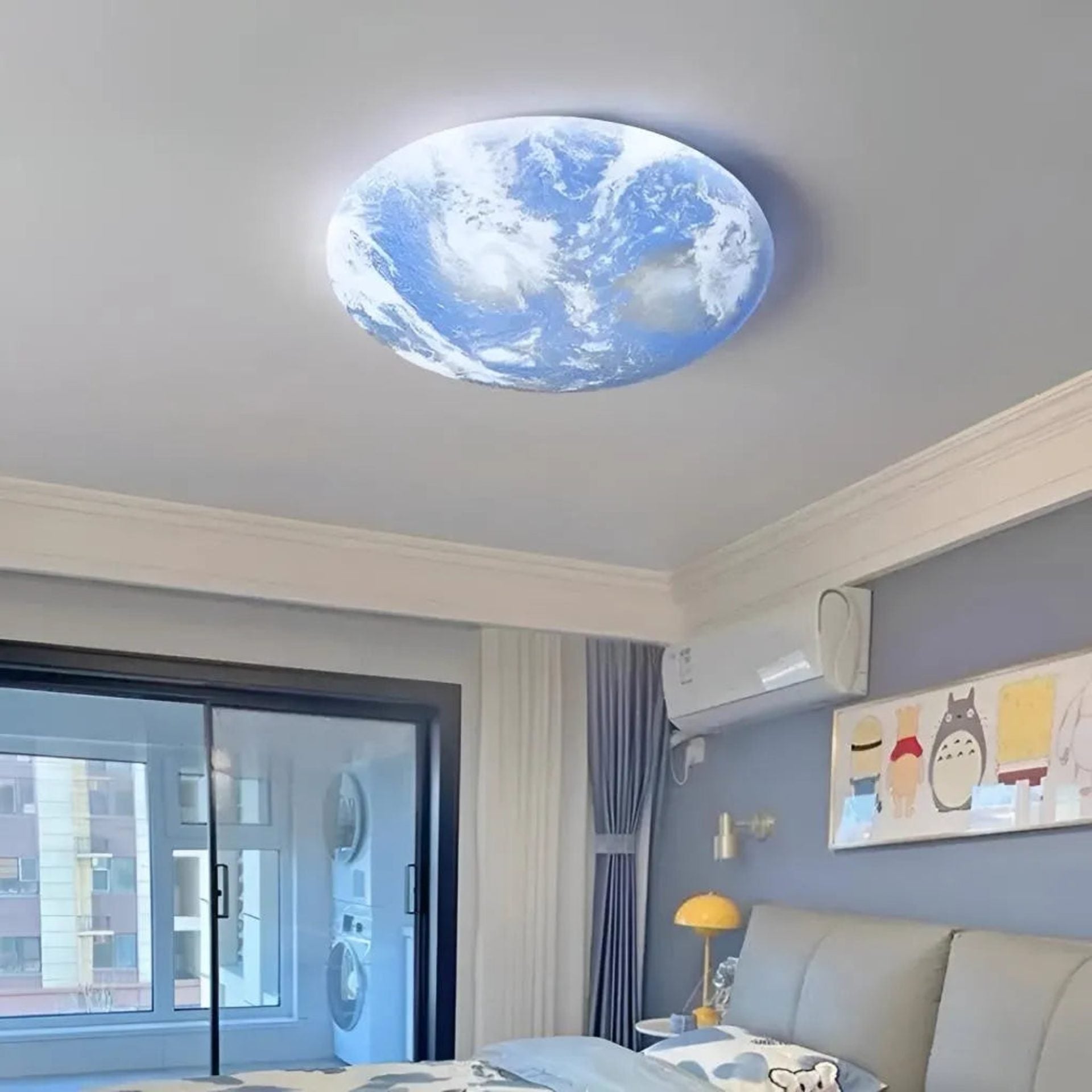 Lustra LED EARTH 41W, Diametru 30cm, lumina Rece/Calda/Neutra, Albastru
