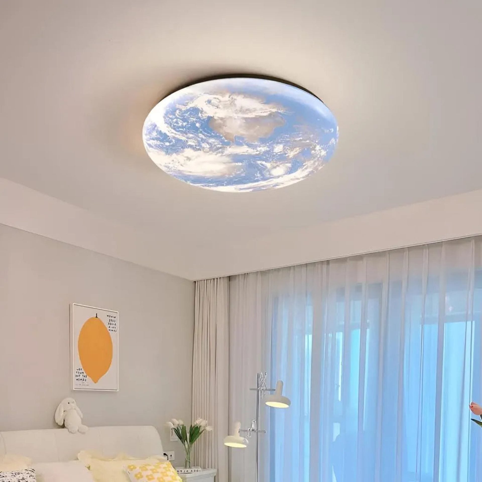 Lustra LED EARTH 41W, Diametru 30cm, lumina Rece/Calda/Neutra, Albastru