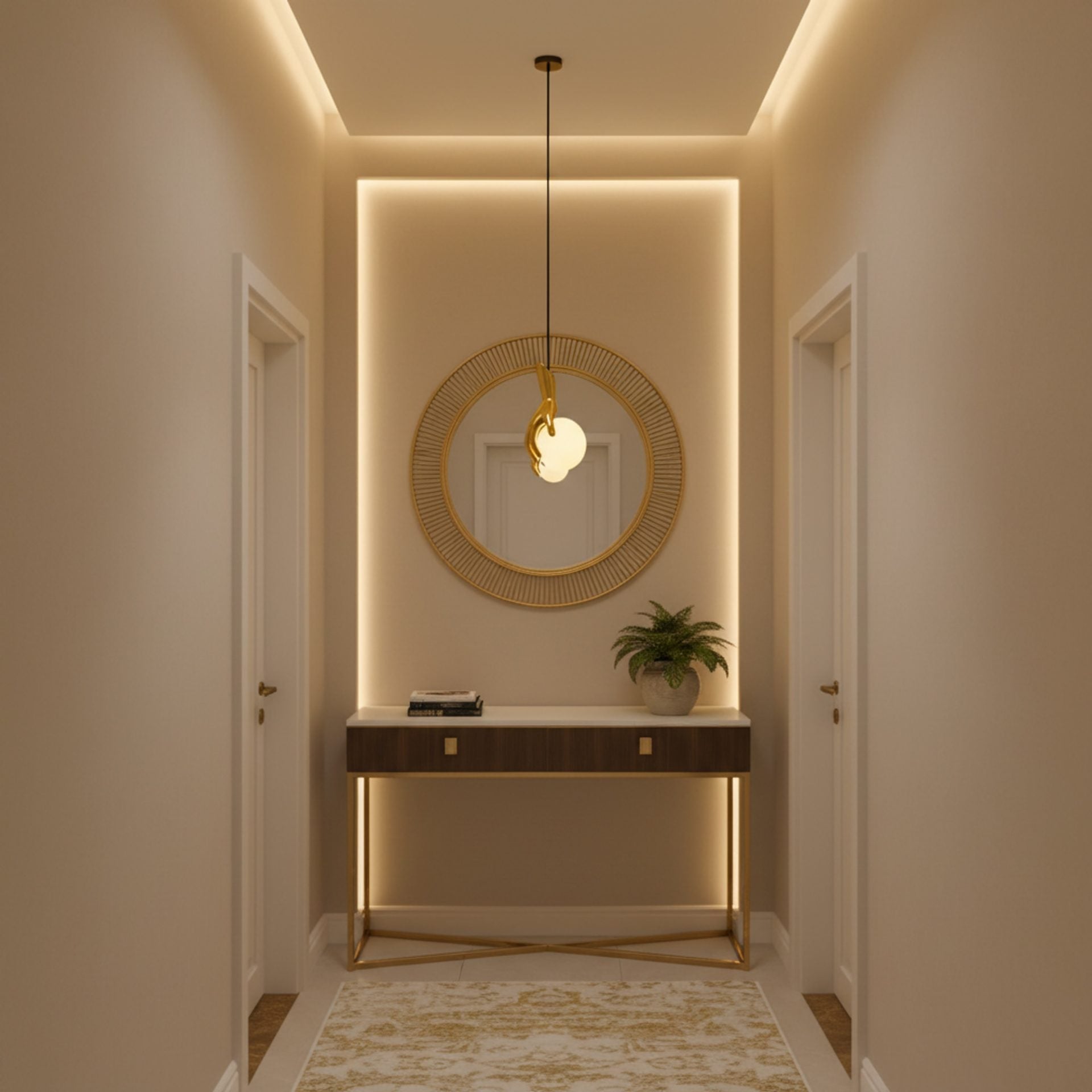 Lustra LED MANOS, 13x120cm, 1xE27, Sticla si Resina, Auriu