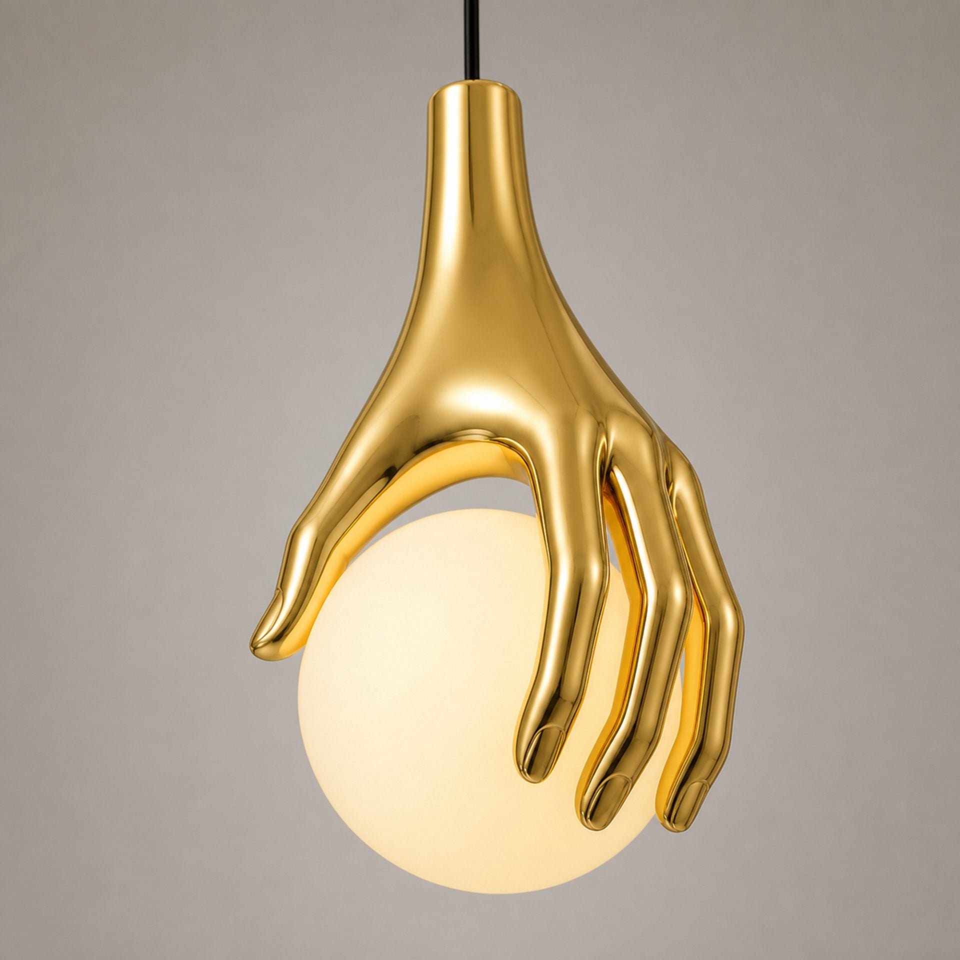 Lustra LED MANOS, 13x120cm, 1xE27, Sticla si Resina, Auriu