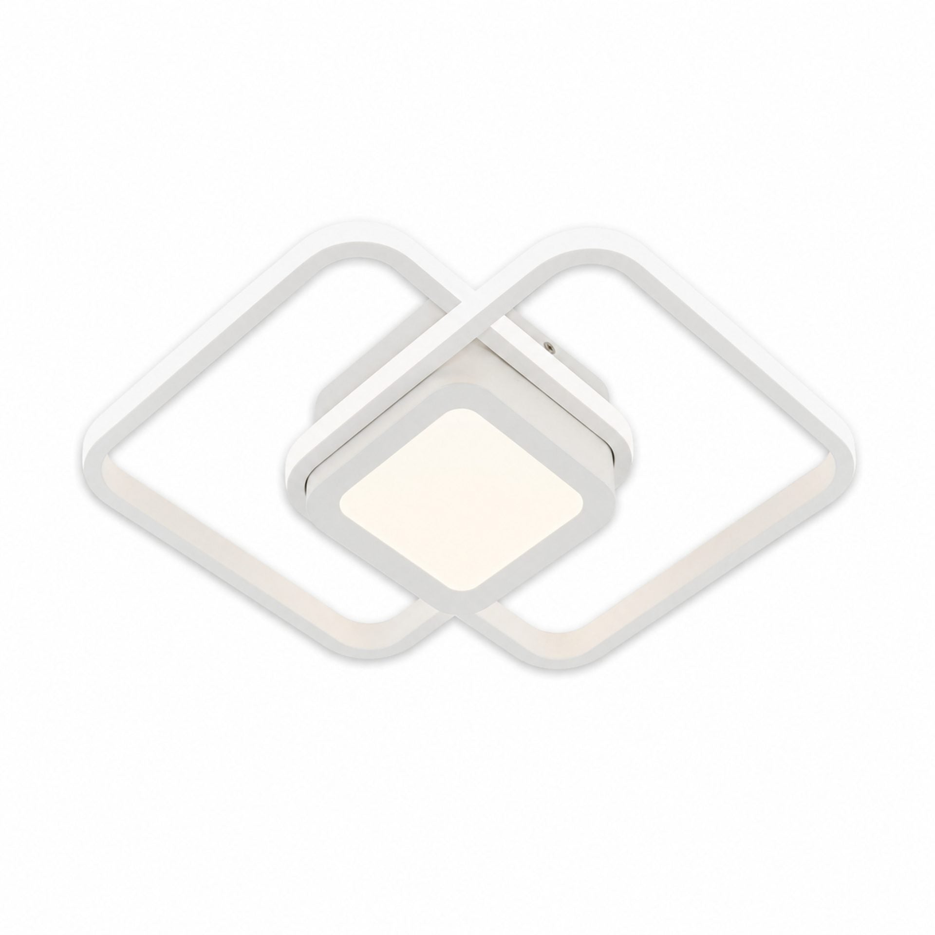 Lustra LED Moderna DUOFORM, 21W, Design Geometric cu 3 Patrate, Lumina Calda/Neutra/Rece, Alb