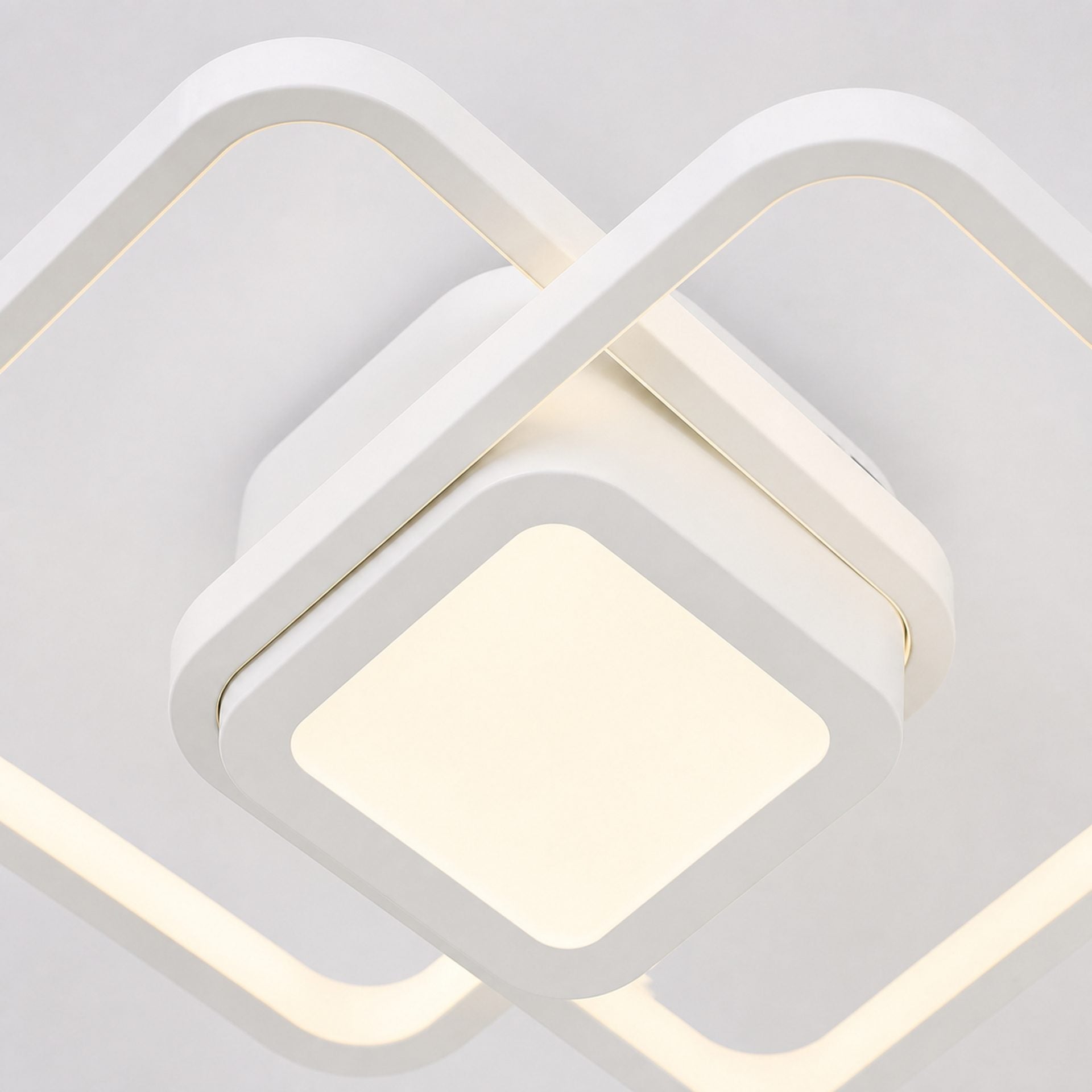 Lustra LED Moderna DUOFORM, 21W, Design Geometric cu 3 Patrate, Lumina Calda/Neutra/Rece, Alb