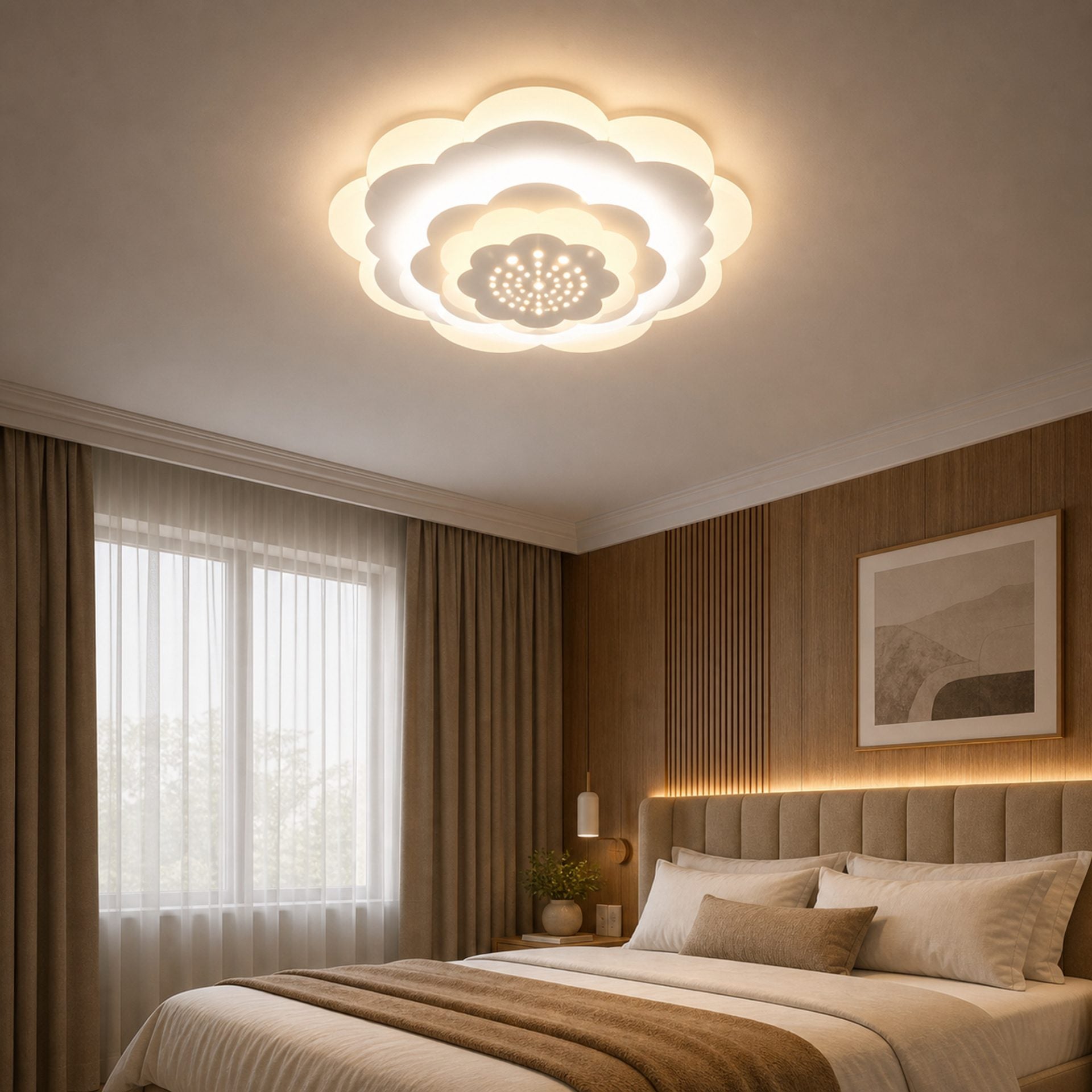 Lustra LED NEXA 3D, 20W, Diametru 24cm, lumina Rece/Calda/Neutra, Alb
