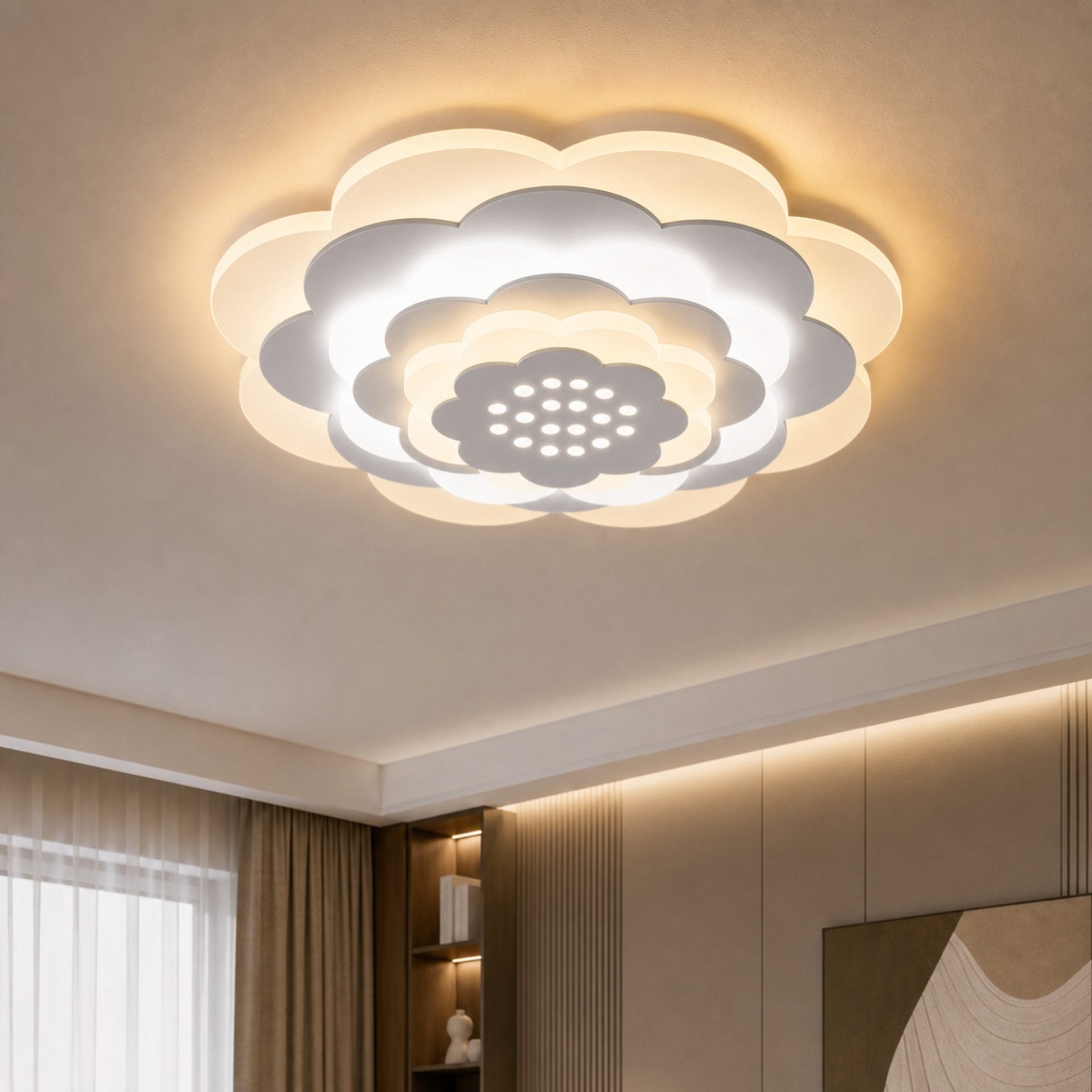 Lustra LED NEXA 3D, 20W, Diametru 24cm, lumina Rece/Calda/Neutra, Alb
