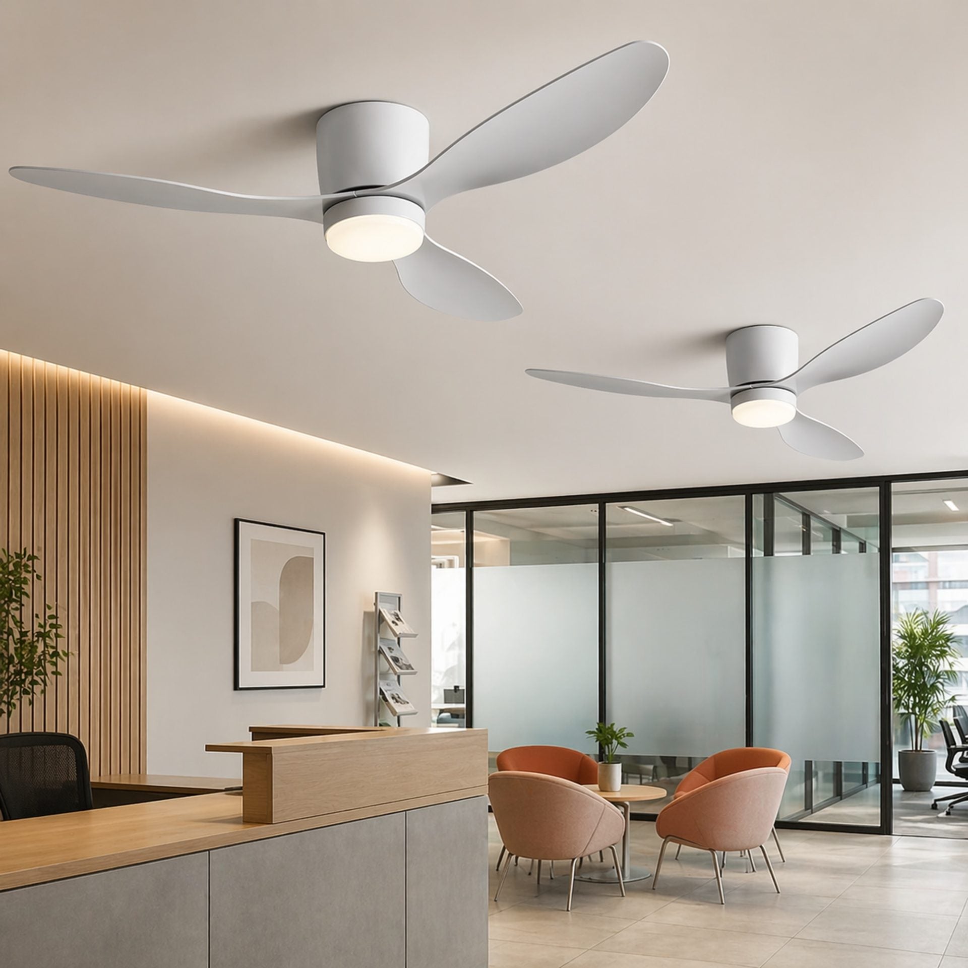 Lustra LED Ventilator VENTIS cu Telecomanda, 21 W, D80cm, Lumina Rece/Neutra/Calda, Metal si Plastic, Alb