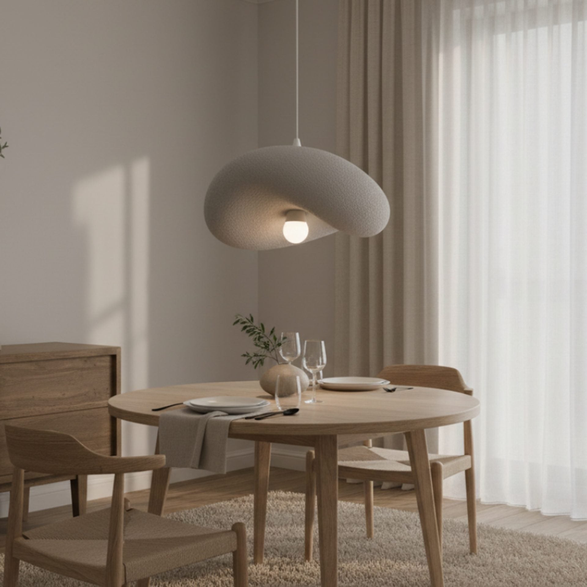 Lustra Moderna FOAMER Magno, 59 cm, Suspendata, 1 X E27, Gri, Metal si Spuma, Inaltime Reglabila