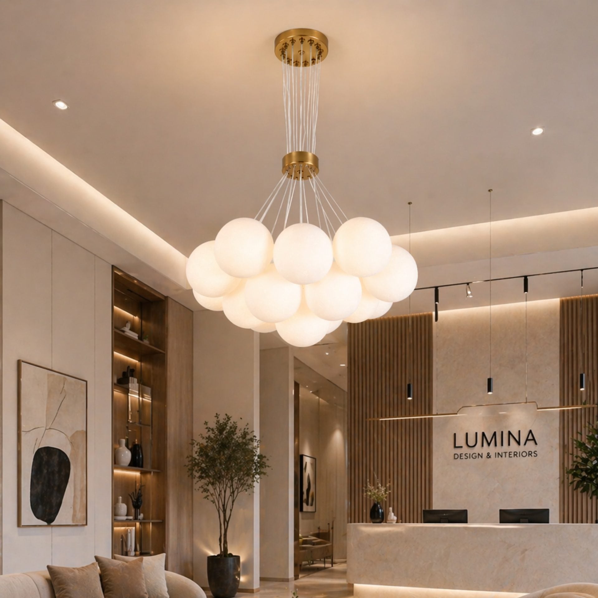 Lustra MODERNA LOFT Bagliore, Glob, 13xE27, Inaltime Reglabila, Auriu