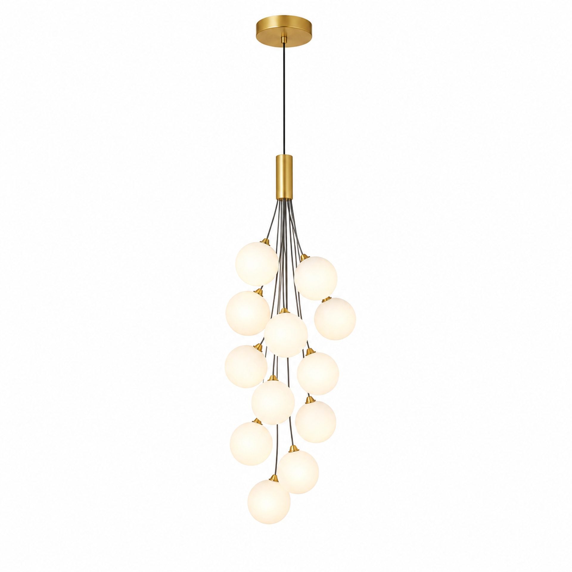 Lustra Suspendata VINE Nobile, Ø35cm, 13xG9, Alb, Metal si Sticla