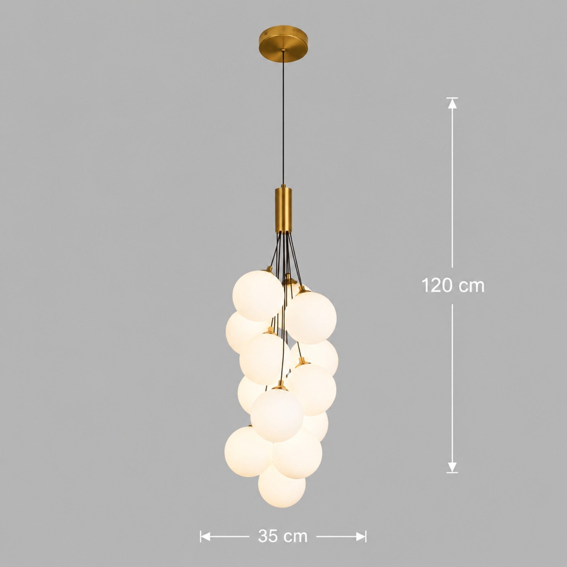 Lustra Suspendata VINE Nobile, Ø35cm, 13xG9, Alb, Metal si Sticla