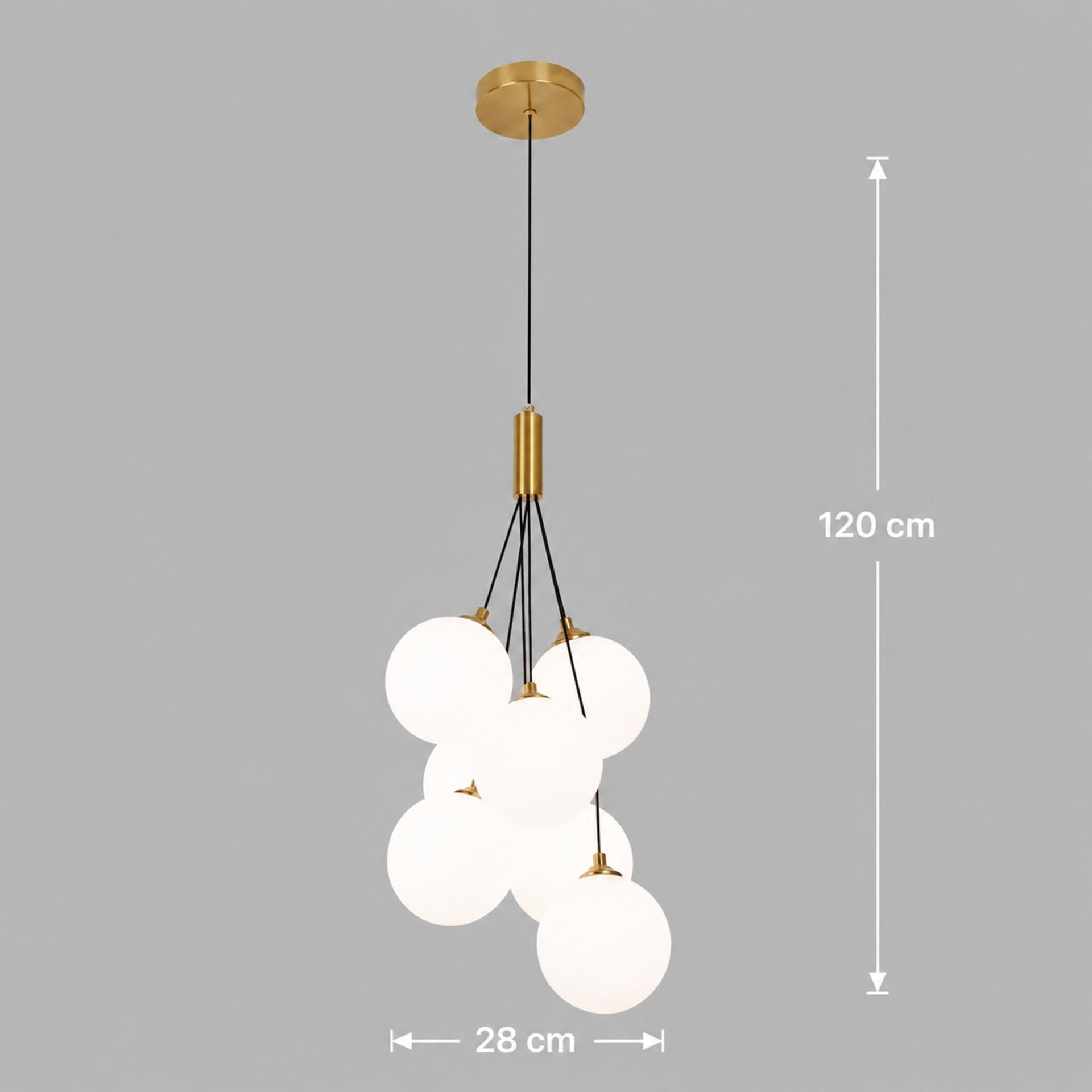 Lustra Suspendata VINE Petito, Ø28cm, 7xG9, Alb, Metal si Sticla