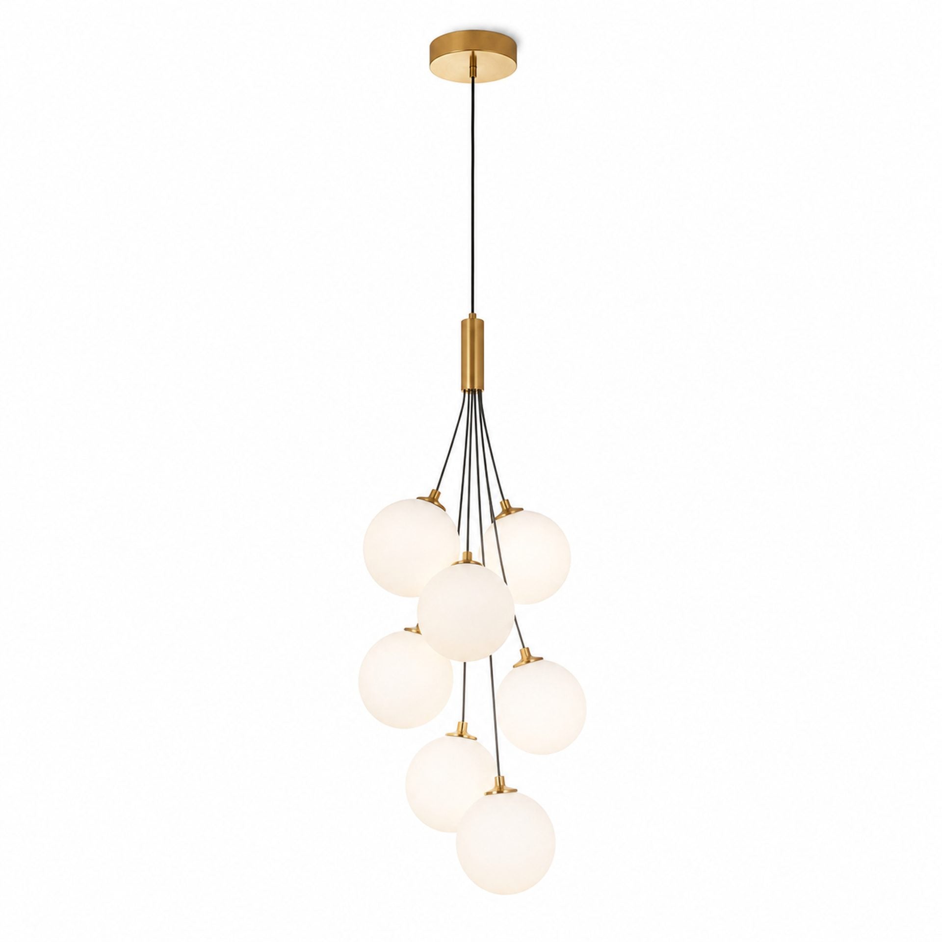 Lustra Suspendata VINE Petito, Ø28cm, 7xG9, Alb, Metal si Sticla