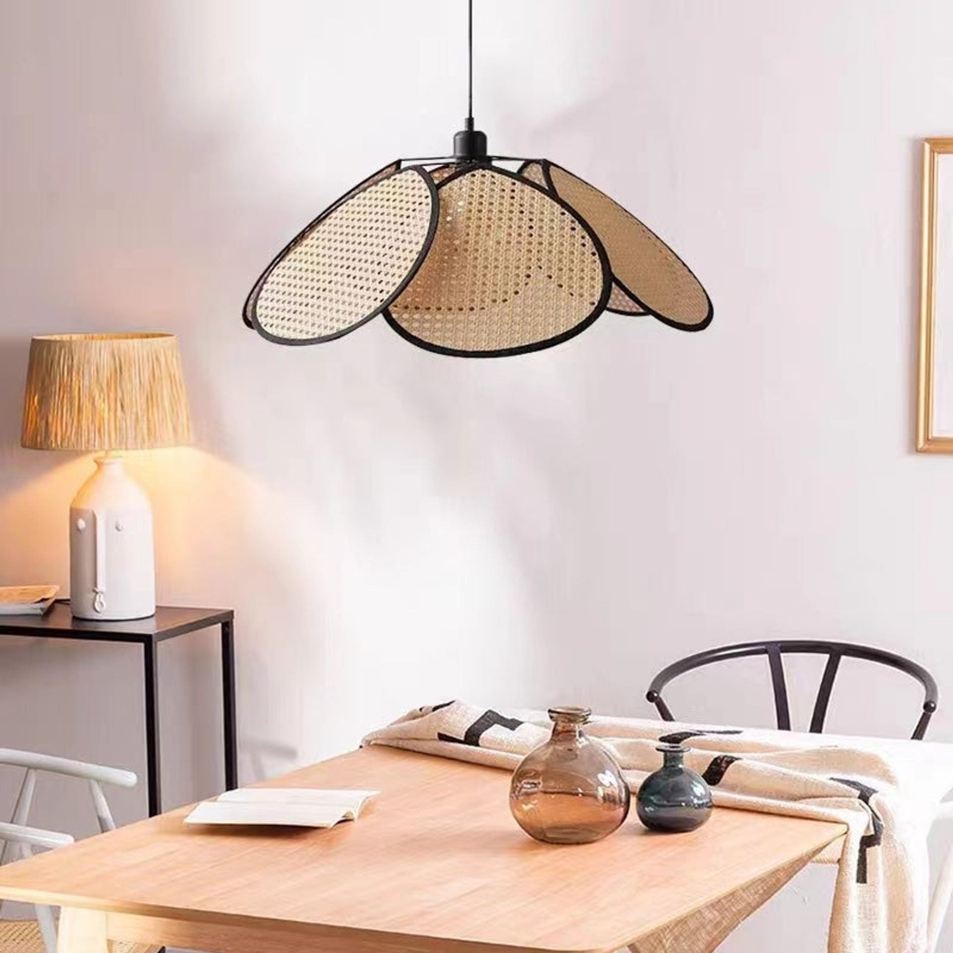 Lustra Vintage 1xE27, Barn, Diametru 80cm, Lemn si Metal, Maro
