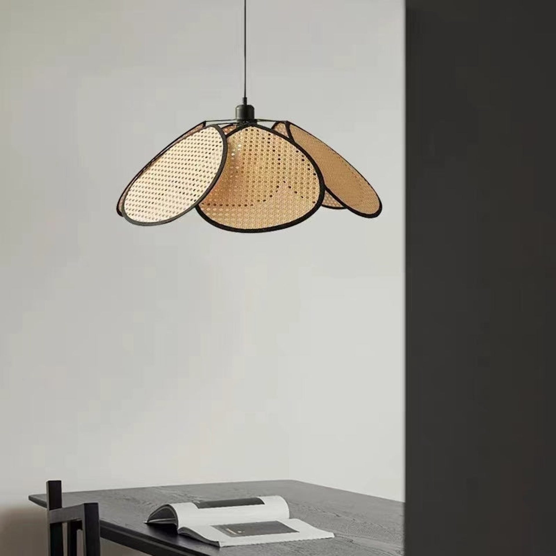 Lustra Vintage 1xE27, Barn, Diametru 80cm, Lemn si Metal, Maro