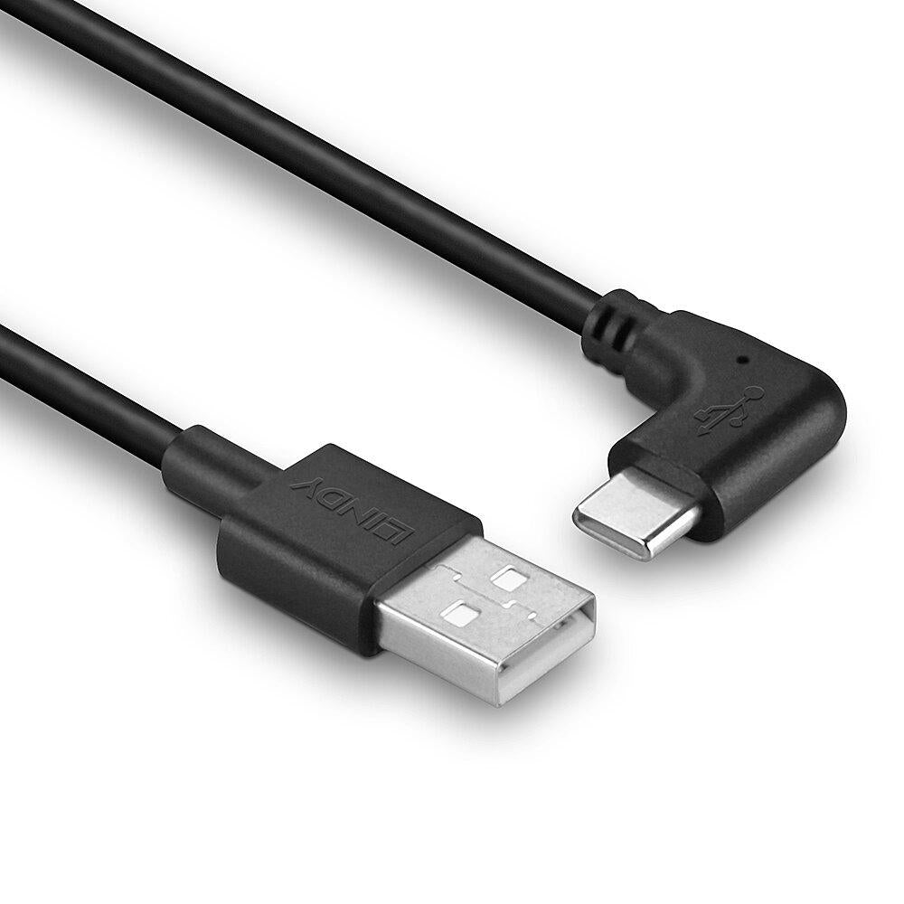 Cablu Lindy USB C 2 90° 1m negru "LY-32001"