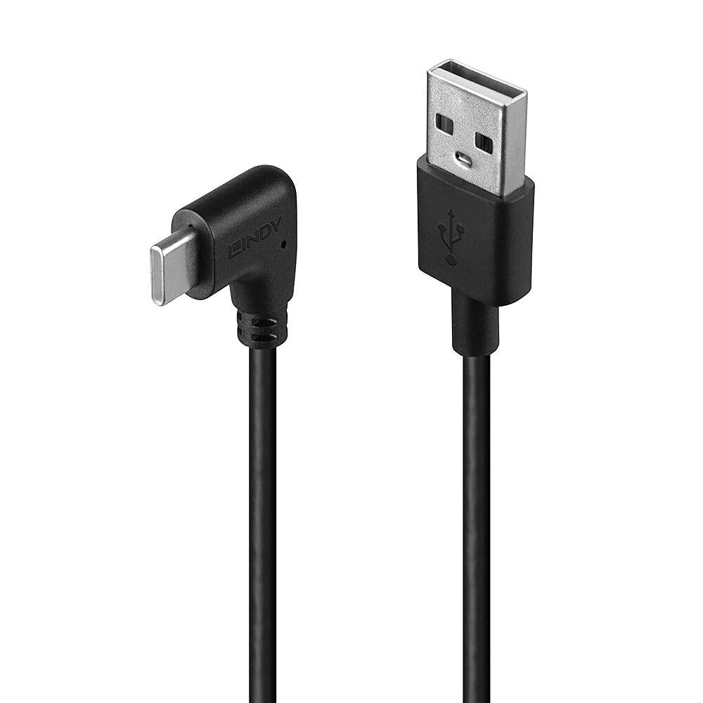 Cablu Lindy USB C 2 90° 1m negru "LY-32001"