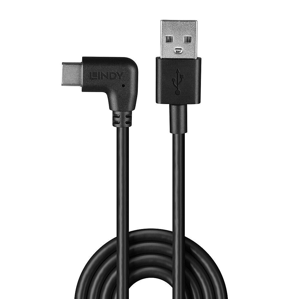 Cablu Lindy USB C 2 90° 1m negru "LY-32001"