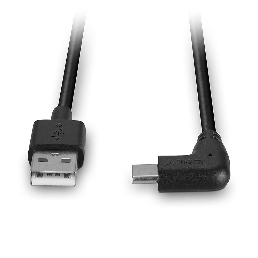 Cablu Lindy USB C 2 90° 1m negru "LY-32001"