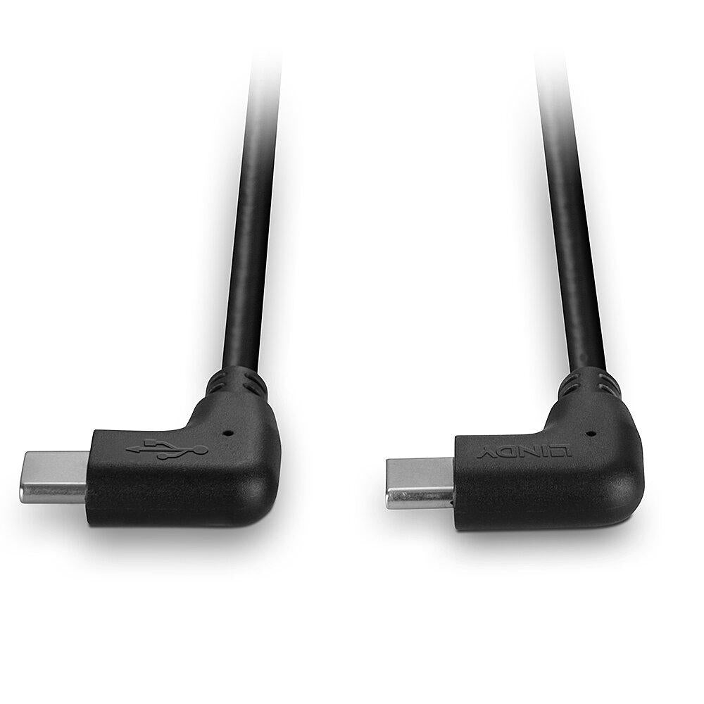 Cablu Lindy USB C 2 x 90° 1m negru "LY-32009"