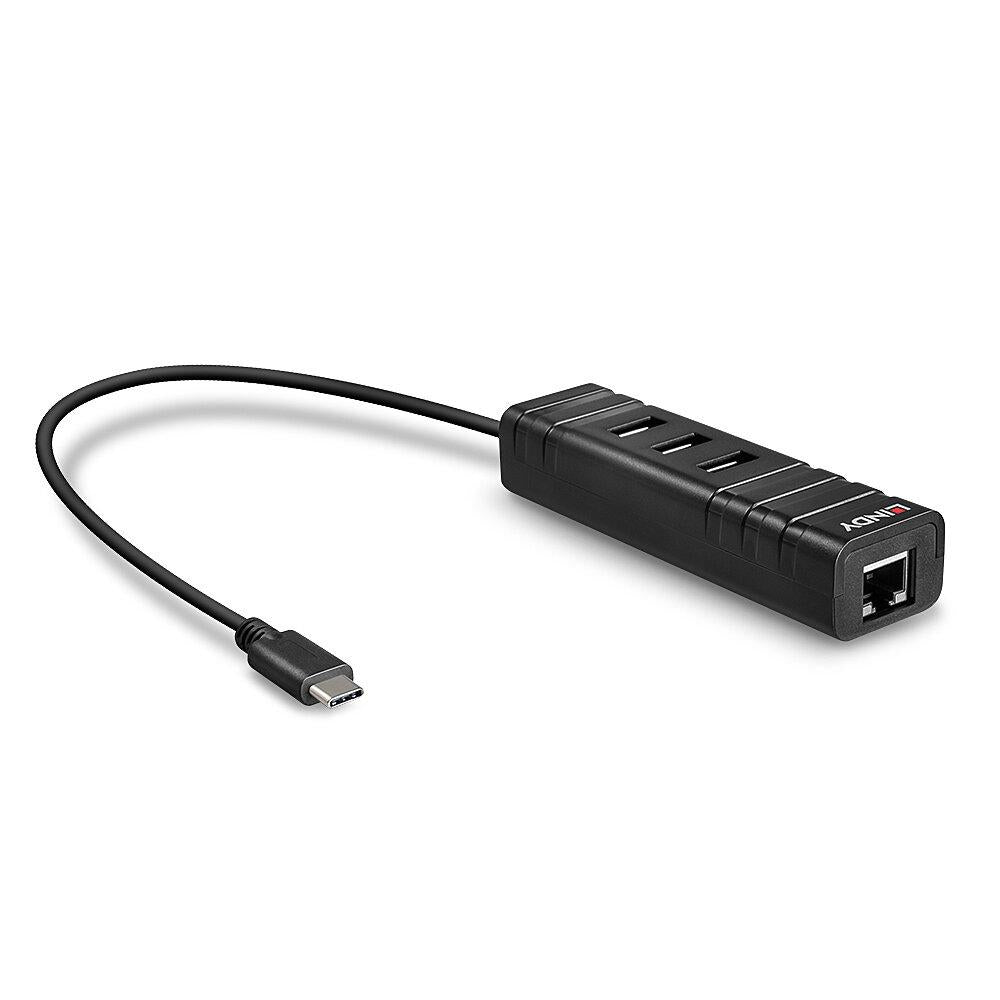 Lindy Hub USB 3.1 Type-C, USB-A + RJ45 "LY-43249"
