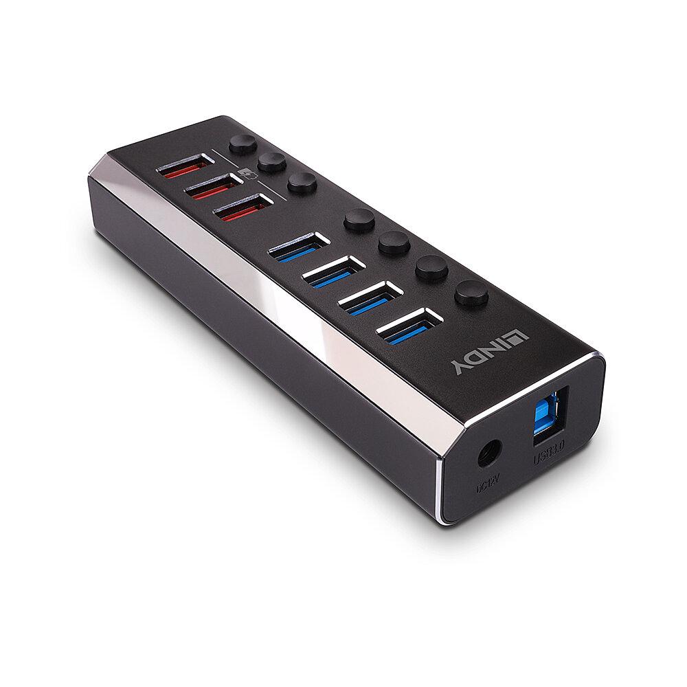 Hub Lindy 7 Port USB 3.0 3x QuickCharge "LY-43371"